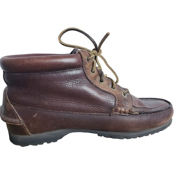 VTG Y2K Timberland Womens Size 9.5 Brown Waterproof Made in USA Ankle Boots - Picture 3 of 12